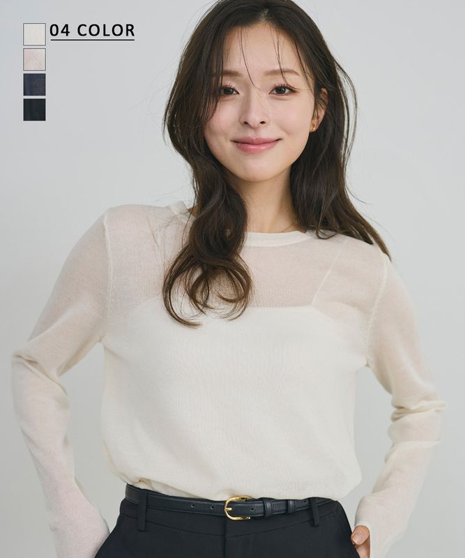 シアークルーネックニット 【宅配便】