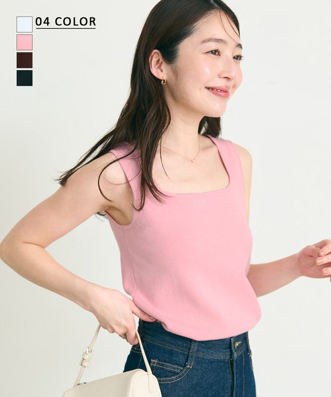 スクエアネックノースリーブニット【宅配便】