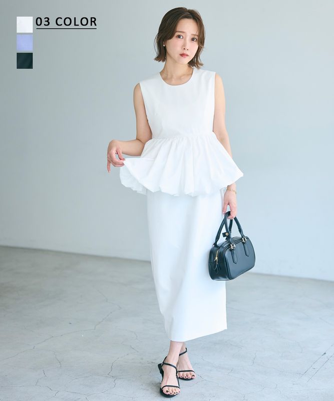 新品【田中里奈さんコラボ商品】バルーンワンピースBASEMENTonline 新品【田中里奈さんコラボ商品】バルーンワンピース