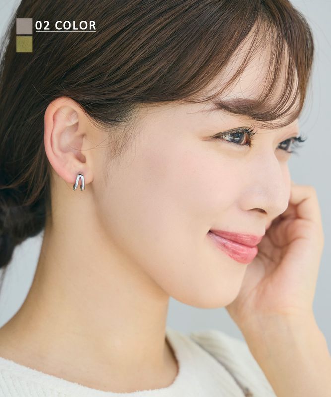 ダブルリングピアス【ネコポス便可】