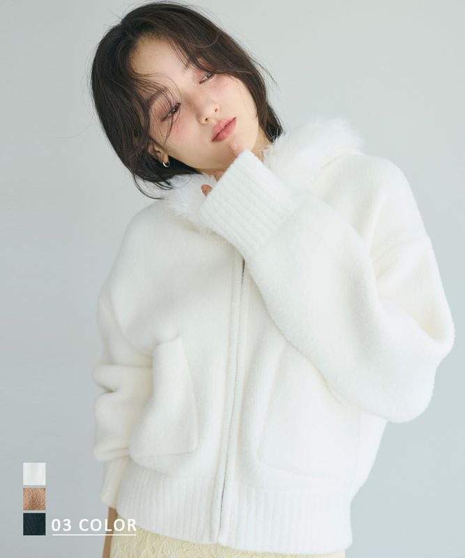 ファーフードパーカー【宅配便】