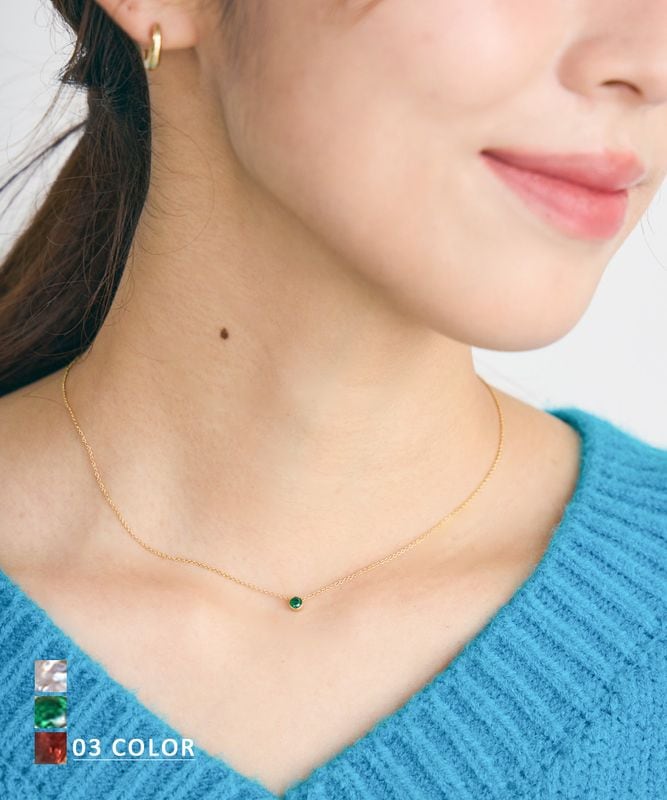 カラーストーンネックレス【ネコポス便可】