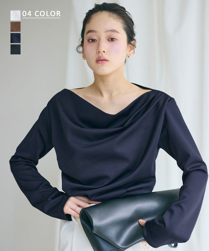 長袖ドレープポンチトップス【宅配便】