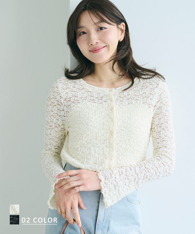 フラワーレースカーディガン【宅配便】