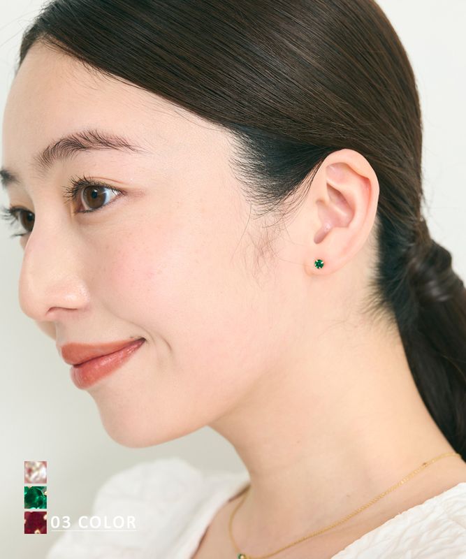 カラーストーンピアス【ネコポス便可】