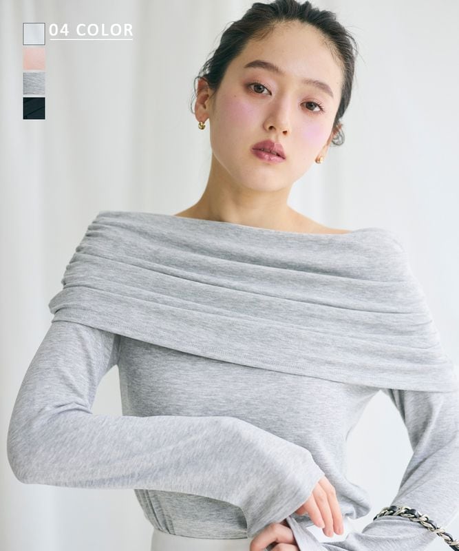 【HARUKA DESIGN】ワイドオフショルカットソー【宅配便】