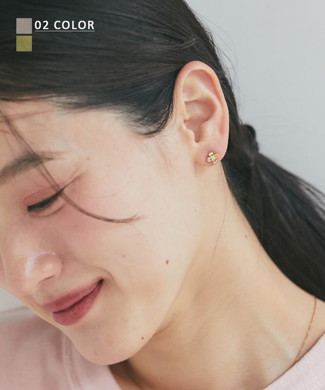 《4/6(月)12時40分販売開始》フラワービジューピアス【ネコポス便可】