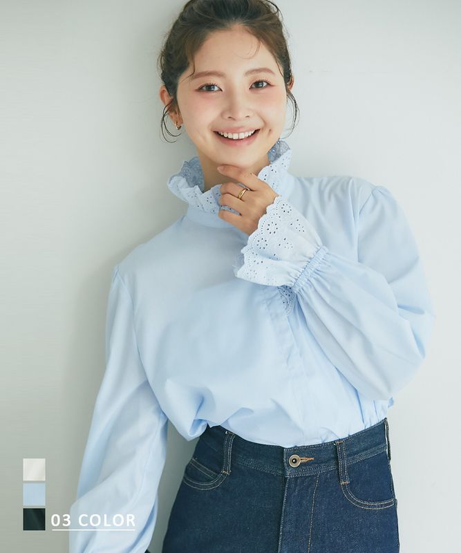 【KANA DESIGN】スカラップレースブラウス【宅配便】