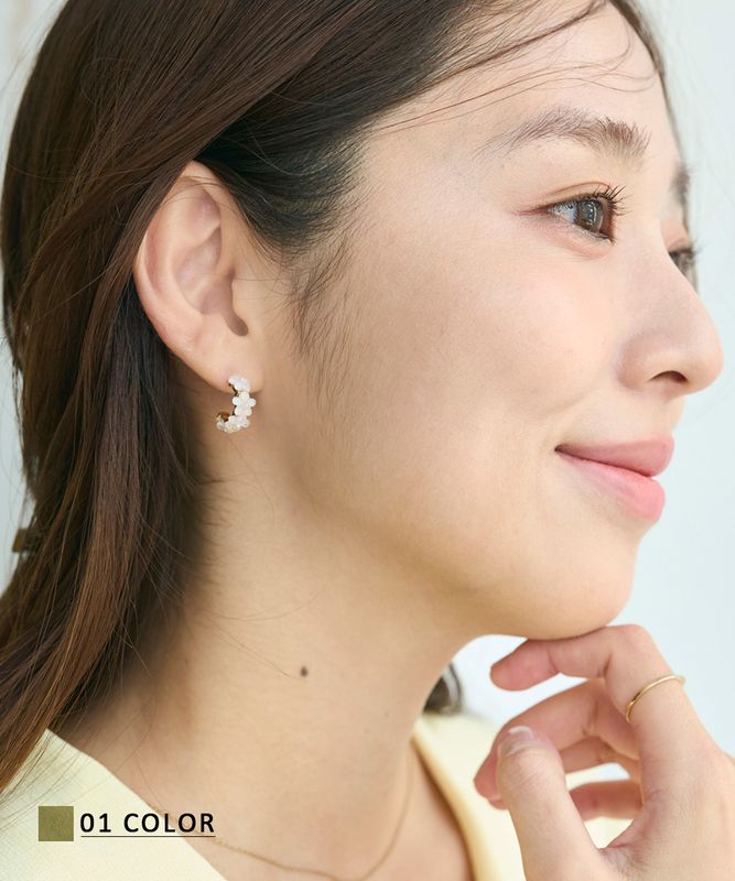 フラワーフープピアス【ネコポス便可】