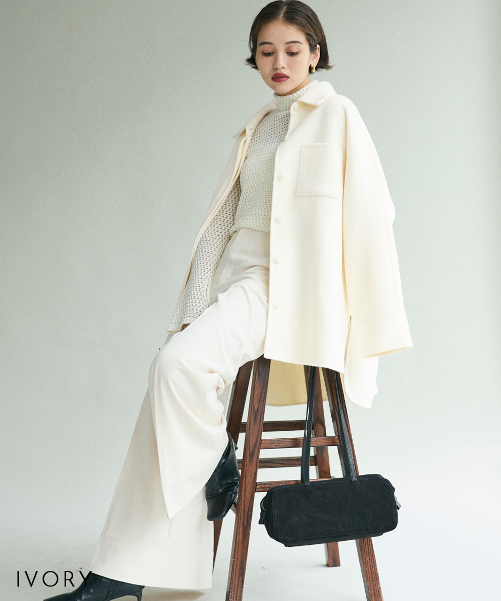 10/20(火)12時40分発売》【MAAYA DESIGN】リバーウールシャツコート