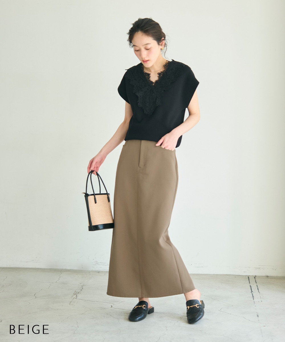 HARUKA DESIGN】バックスリットハイウエストタイトスカート 【宅配便