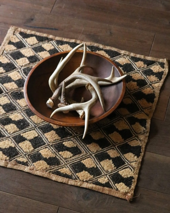 African Textile Kuba Fabric F｜アフリカンテキスタイル クバ布（草ビロード）F