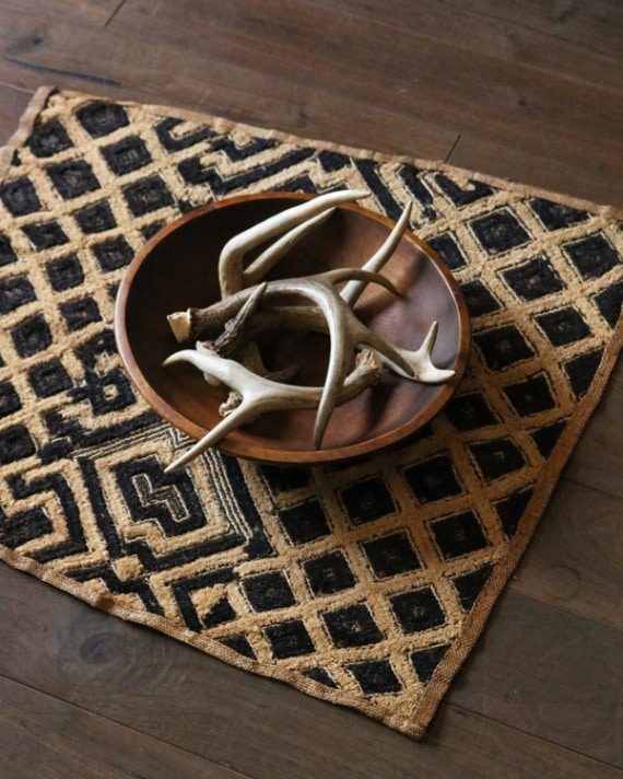 African Textile Kuba Fabric C｜アフリカンテキスタイル クバ布（草ビロード）C