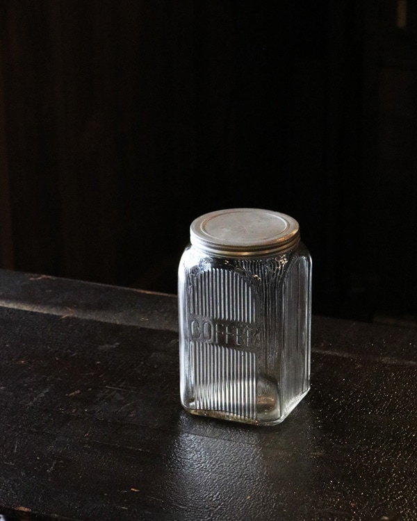 "COFFEE" Glass Jar Rib Glass A|"COFFEE" ガラスジャー リブガラス A