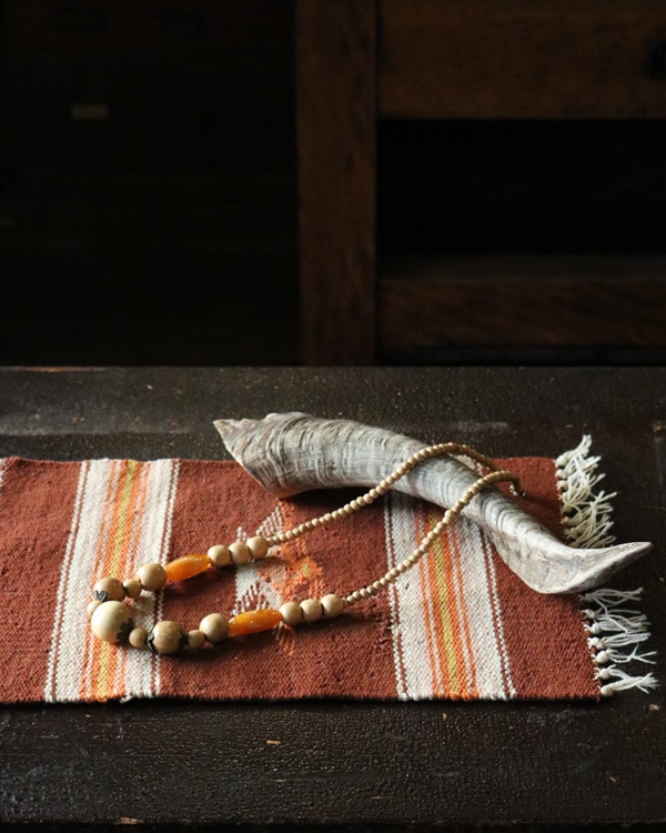 Vintage Wood Beads Necklace D｜ビンテージウッドビーズネックレス D