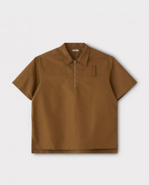 PHIGVEL ե٥C/L HALF ZIP SS SHIRT åȥͥϡեåץ硼ȥ꡼֥ġTOBACCO