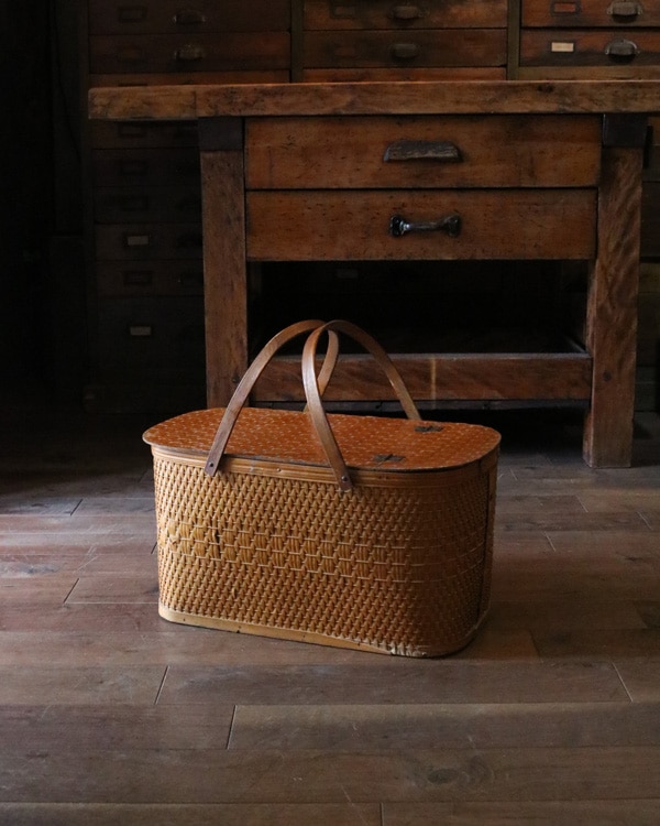 その他 vintage wood picnic basket vintage wood picnic basket