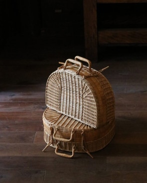 Rattan Picnic Basket Trunk�å饿��ԥ��˥å��Х����å� �ȥ�󥯷� JPB-147