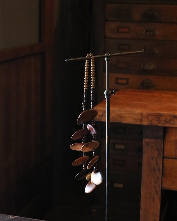 Vintage Wood Beads Necklace I ｜ビンテージウッドビーズネックレス I