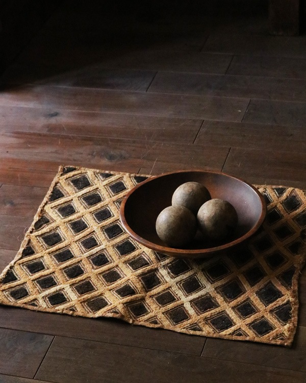 African Textile Kuba Fabric KF-12｜アフリカンテキスタイル クバ布（草ビロード） KF-12