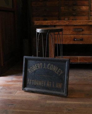 "ROBERT J. CONLEY" Double-side Sheet Metal Trade Sign��"ROBERT J. CONLEY" �ȥ졼�ɥ�����