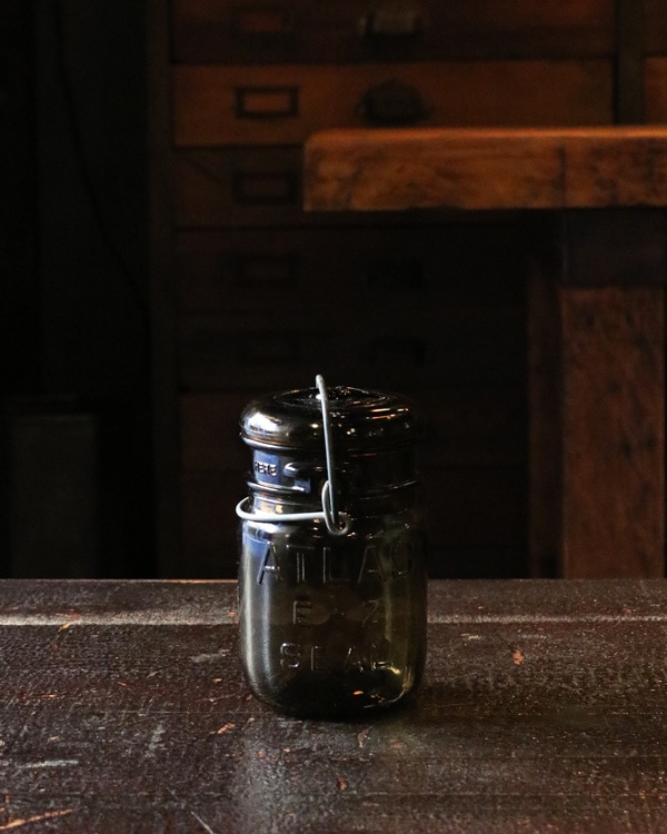 "ATLAS" Mason Jar Brown GJ-008|"ATLAS" メイソンジャー ブラウン L GJ-008