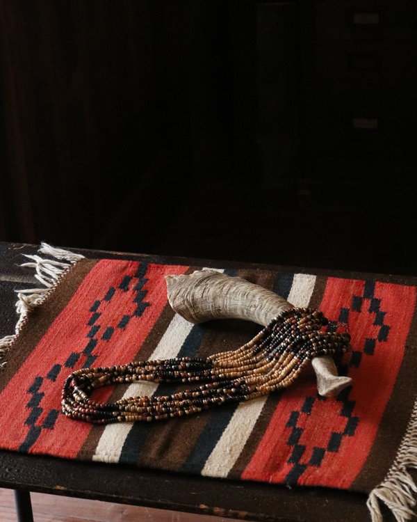 Vintage Wood Beads Necklace C｜ビンテージウッドビーズネックレス C