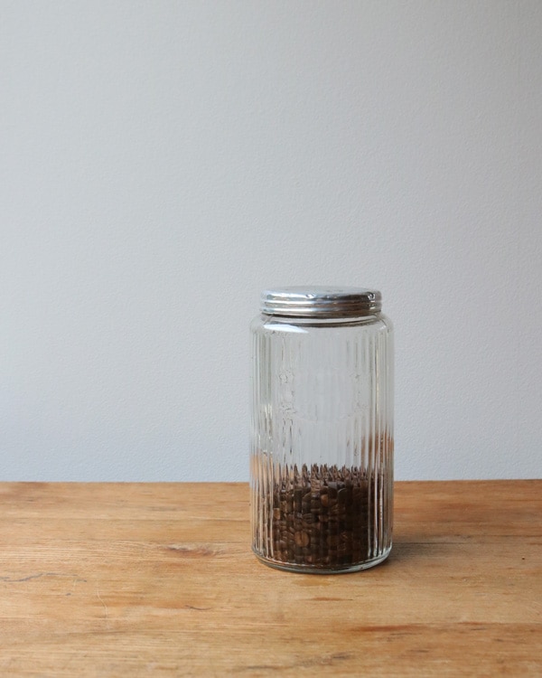 "COFFEE" Glass Jar Rib Glass GJ-003|"COFFEE" ガラスジャー リブガラス GJ-003