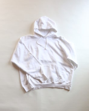 Vintage 90s White HANES Blank Hoodie (L)