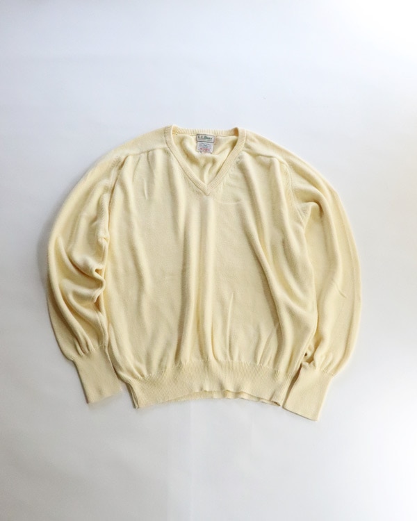 Vintage 80s Yellow L.L.BEAN Cotton Sweater (L)