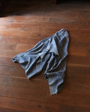 Vintage アフリカンインディゴ　ストール　ファブリック　ストライプ アフリカンファブリック インディゴストール AFRICAN INDIGO STOLE