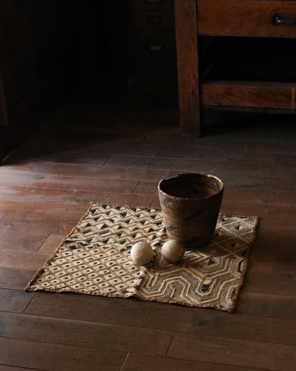 African Textile Kuba Fabric F｜アフリカンテキスタイル クバ布（草ビロード） F