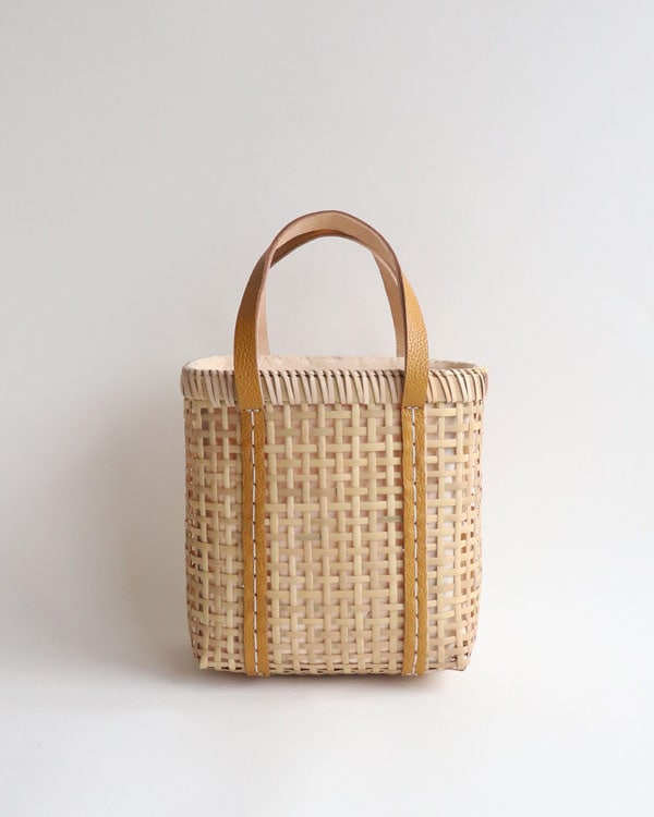 warang wayan ワランワヤン｜Bamboo amiami 四角バスケット マスタード S