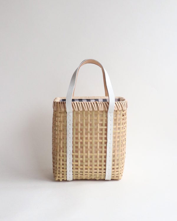 warang wayan ワランワヤン｜Bamboo amiami 四角バスケット ホワイト S