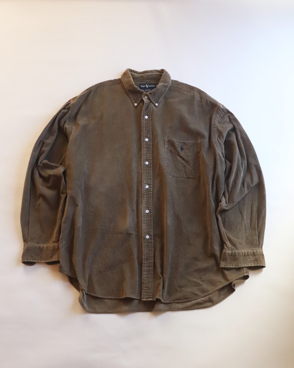 Vintage 90s Brown RALPH LAUREN Corduroy Shirt (XXL)