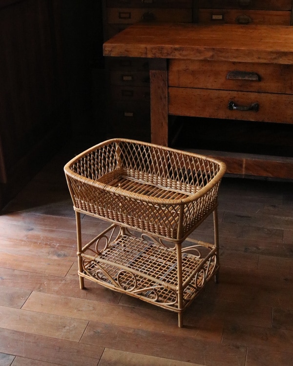 Rattan Stand Basket｜ラタン 脱衣かごスタンドタイプ STB-17