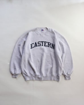 Vintage 90s Heather Gray RUSSELL ATHLETIC "EASTERN" Logo Crewneck (L/XL)