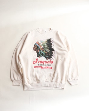 Vintage 90s White TULTEX Indian Print Crewneck (XL)