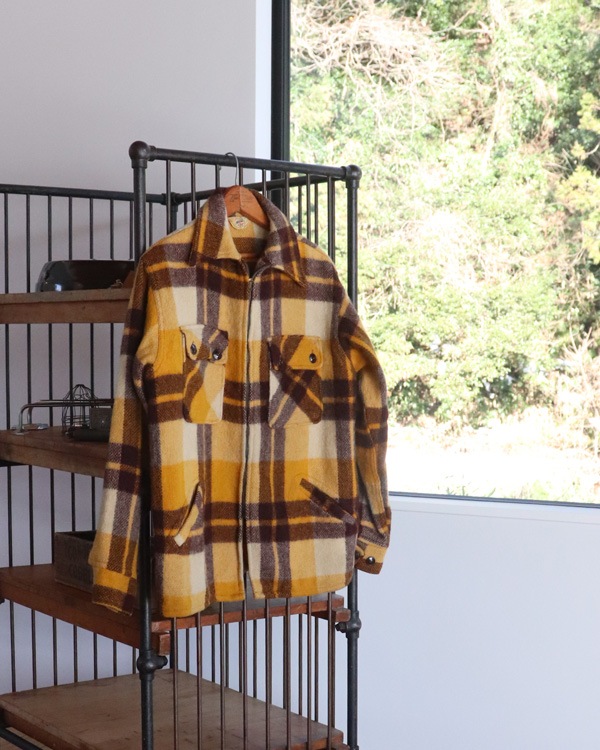 Vintage 60s Plaid NATIONAL Wool Zip Shirt (S/M)