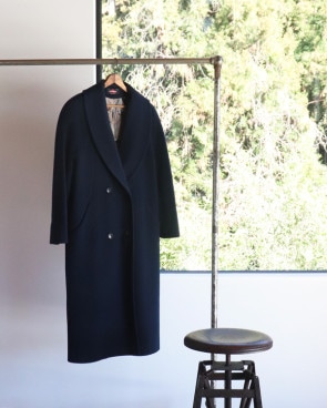 Vintage 80s Navy ALONA Women Double Breasted Wool Coat (Women M/L)