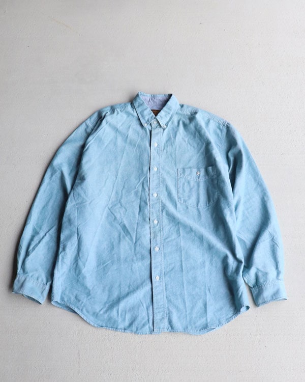 Vintage 90s Blue EDDIE BAUER Oxford B.D.Shirt (XL)