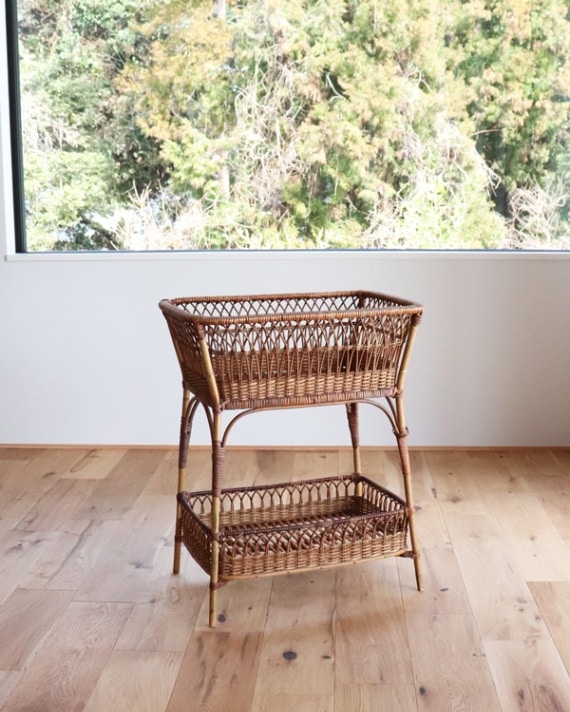 Rattan Stand Basket｜ラタン 脱衣かごスタンドタイプ STB-13