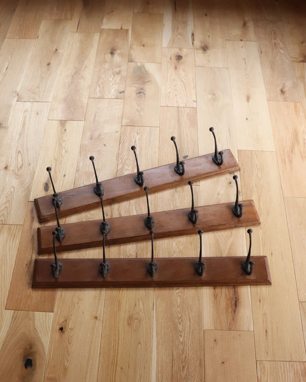 希少　ウォールフック ５フック 木製 金属製　アイアン　インダストリアル Wall Hook｜ウォールフック