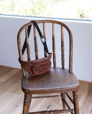 Vintage 80s Brown Leather Waist Bag