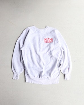 Vintage 90s Heather Gray CHAMPION Reverse Weave Crewneck "MIAMI UNIV."(XL)