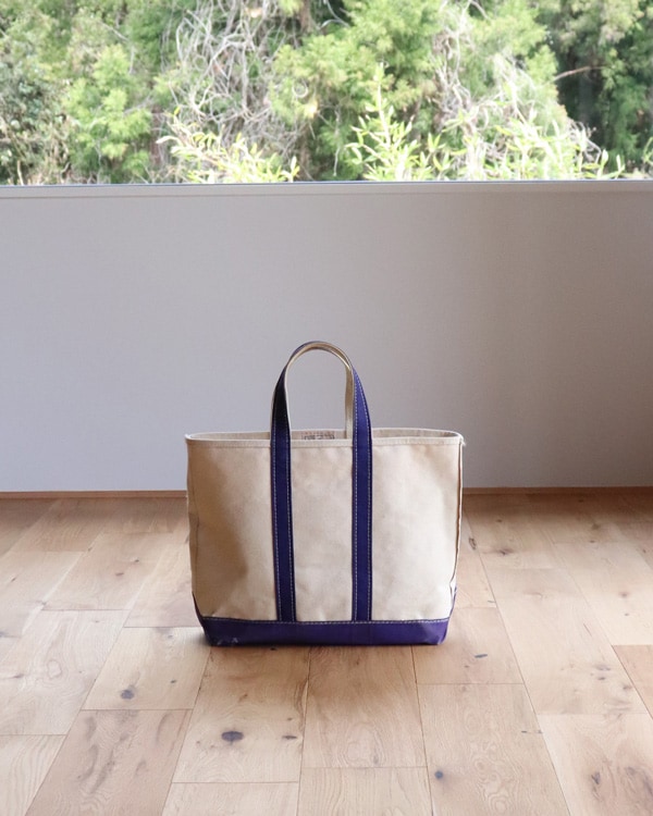 L.L.Bean BOAT AND TOTE ホワイト× パープル 筆記体タグ L.L.BEAN