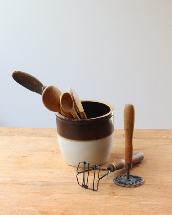 Old Crock White&Brown OC-034|陶器カトラリー立て White&Brown OC-034