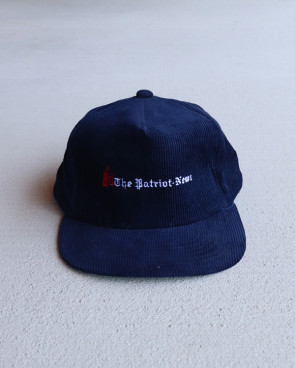 Vintage 80s Navy Embroidered The Patriot-News Corduroy Snapback Cap