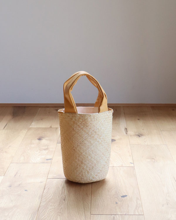 WARANGWAYAN【美品】FUTO 革手バスケット Mサイズ かごバッグ warang wayan(ワランワヤン) FUTO ラタン革手バスケット BK M