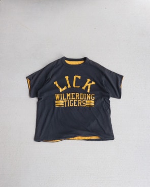 Vintage 70s Navy/Yellow LICK Double Face Tee (M/L)